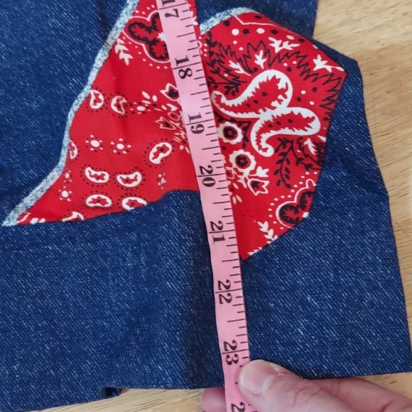 VINTAGE 1960'S/70'S PATTERNED BELL BOTTOM OVERALLS SIZE S~MINOR DAMAGE ON STRAP - Picture 11 of 12